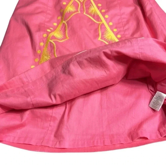 Lilly Pulitzer strapless dress women .size 0 zero , pink,cotton,embroidered. - Picture 14 of 15
